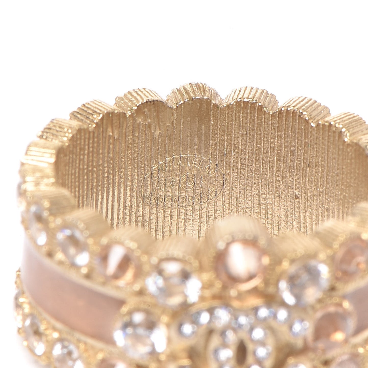 Crystal Enamel CC Ring 7 Gold