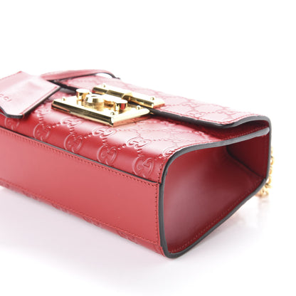 Gucci Guccissima Small Padlock Shoulder Bag Hibiscus Red 7 of 10