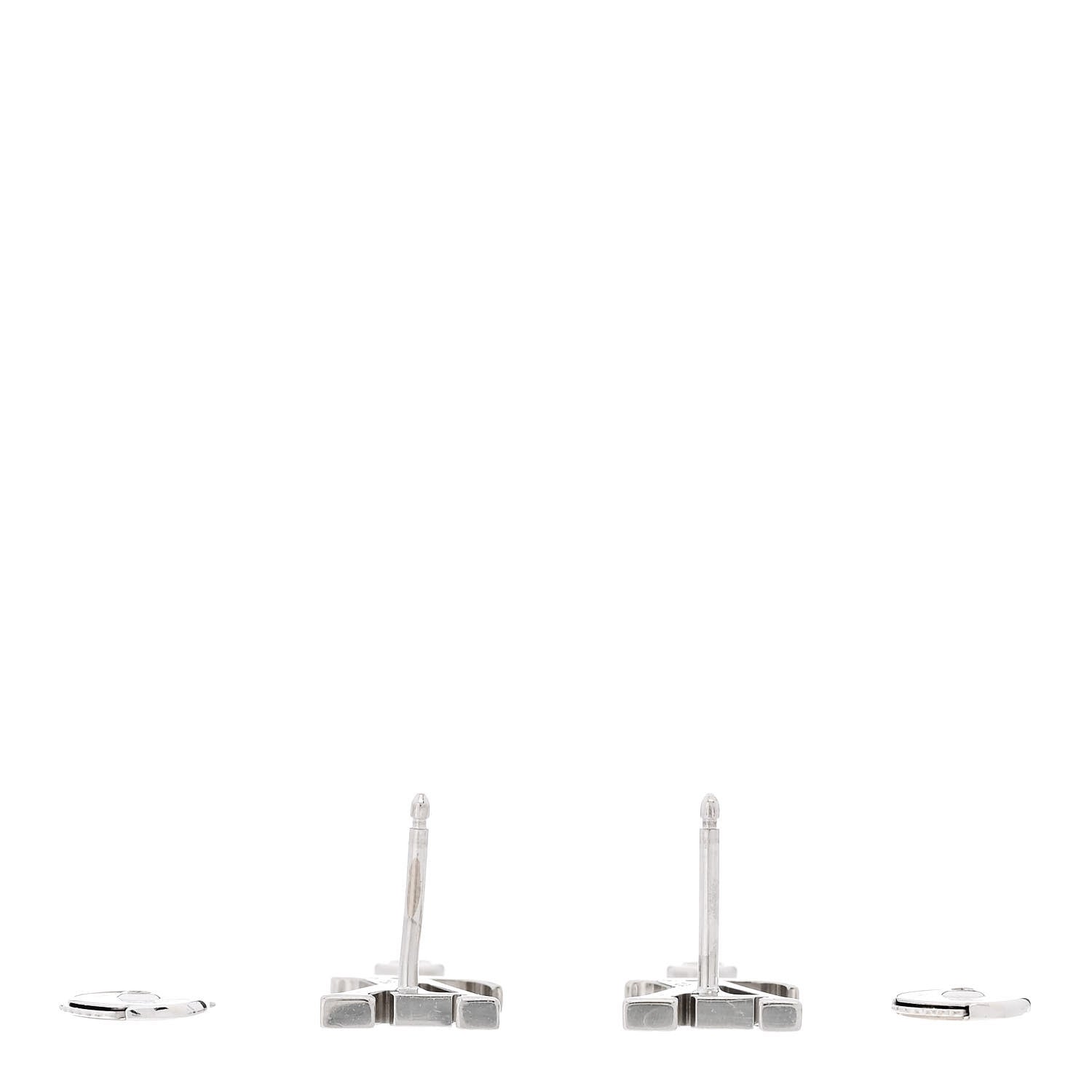 Louis Vuitton 18K White Gold Diamond Idylle Blossom LV Stud Earrings 3 of 6
