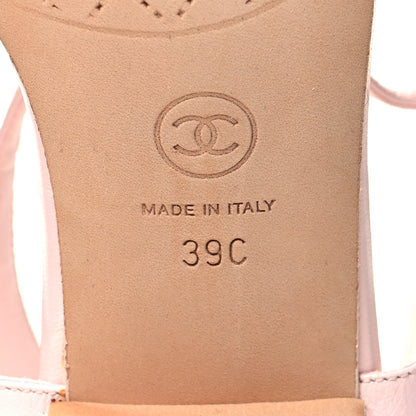 Chanel Lambskin Chain CC Logo Thong Sandals 39 Light Pink 7 of 11
