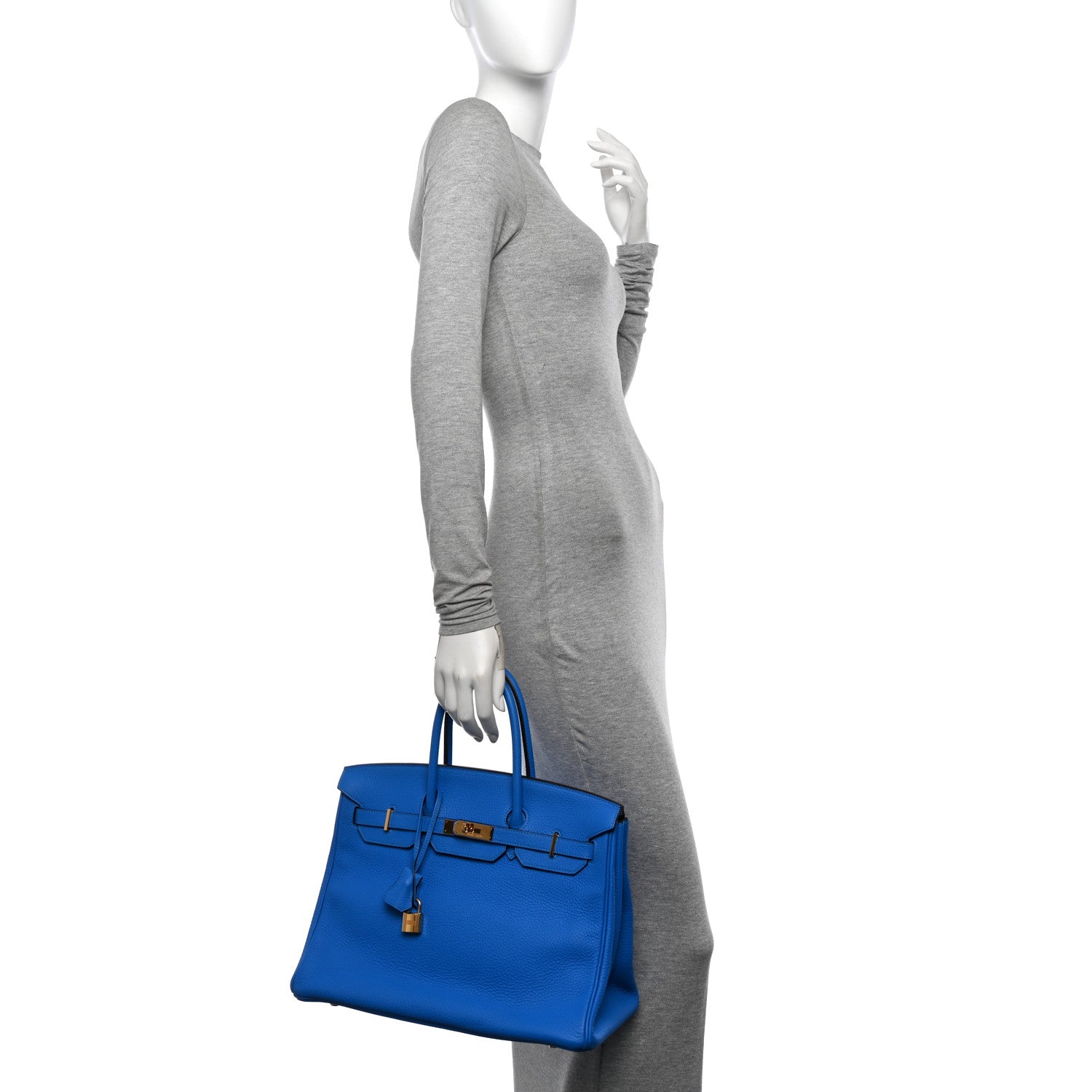 Hermes Taurillon Clemence Birkin 35 Bleu Hydra 2 of 11
