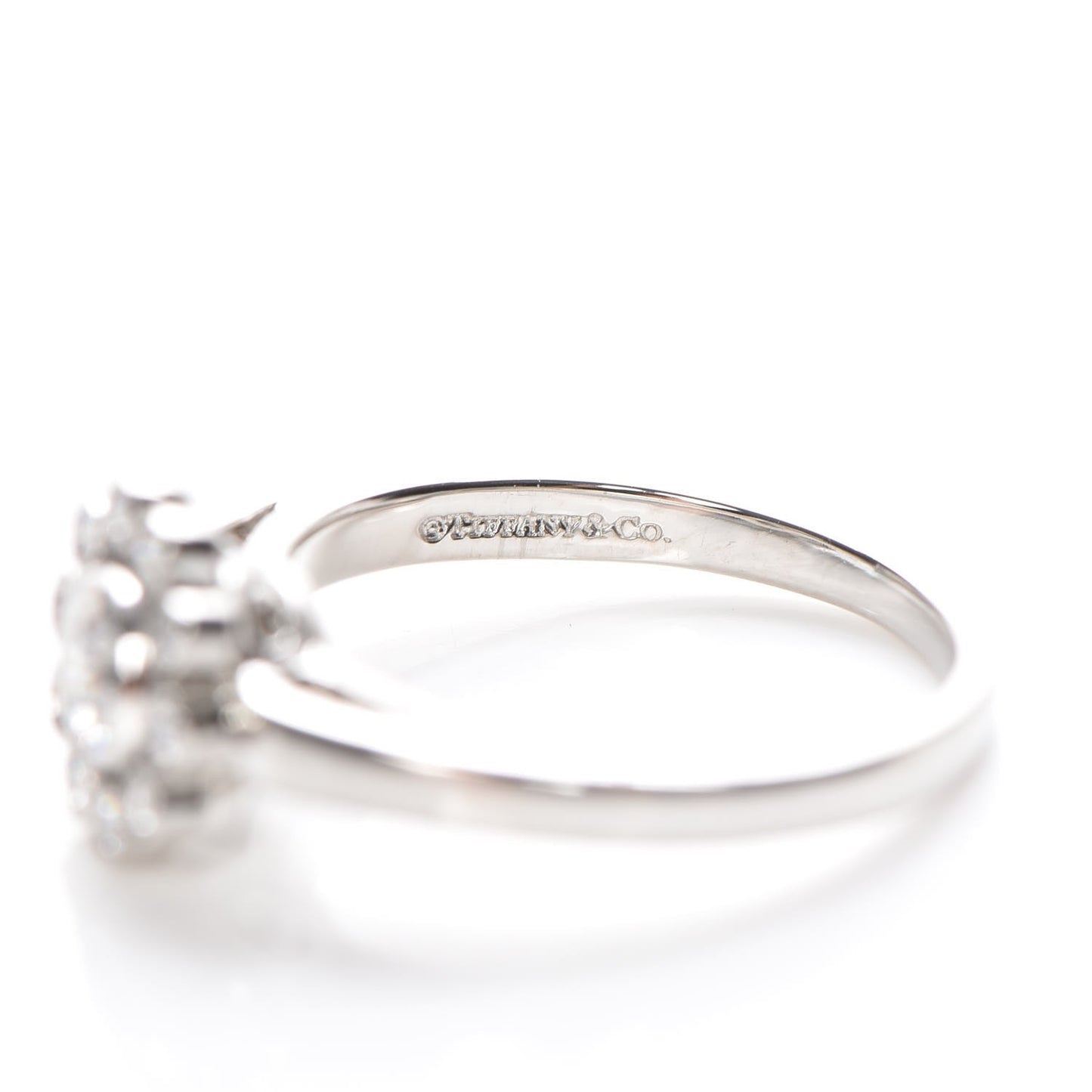 Platinum Diamond Flower Ring 4.5