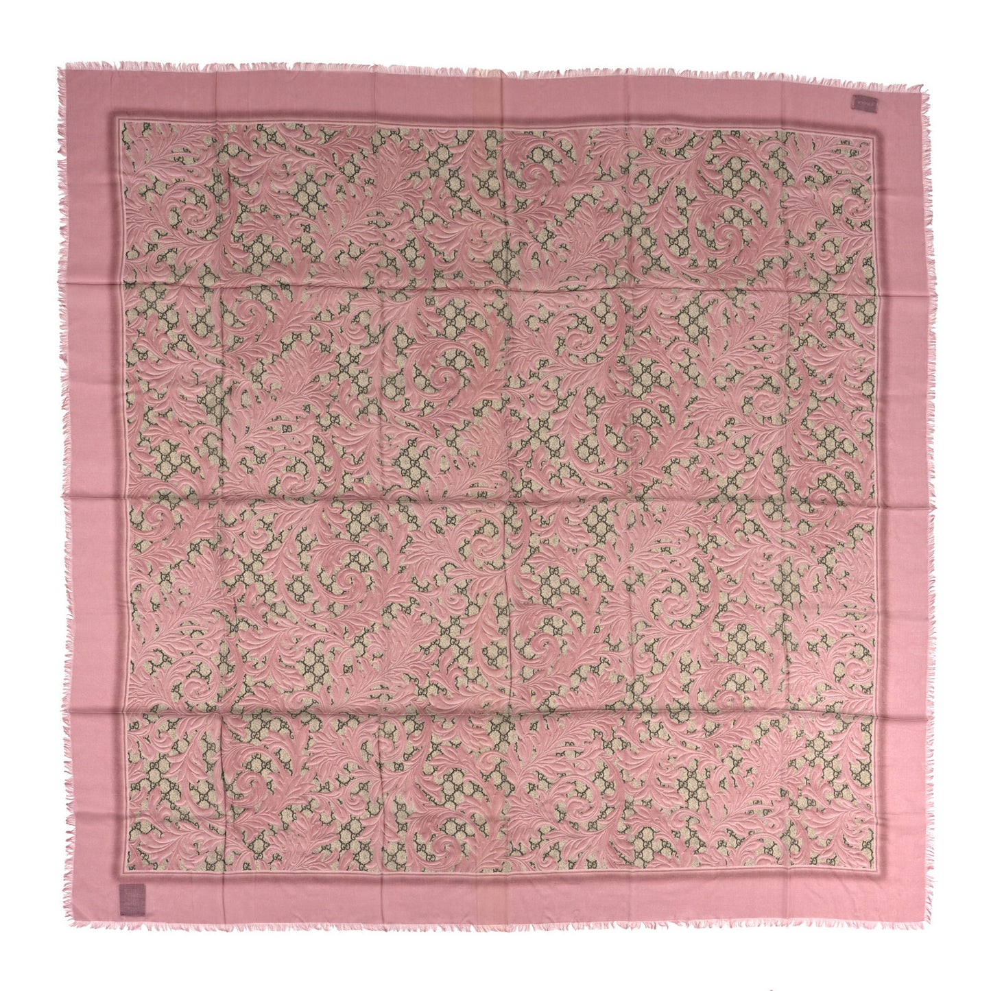 Modal Silk GG Monogram Big Arabesque Shawl Beige Pink