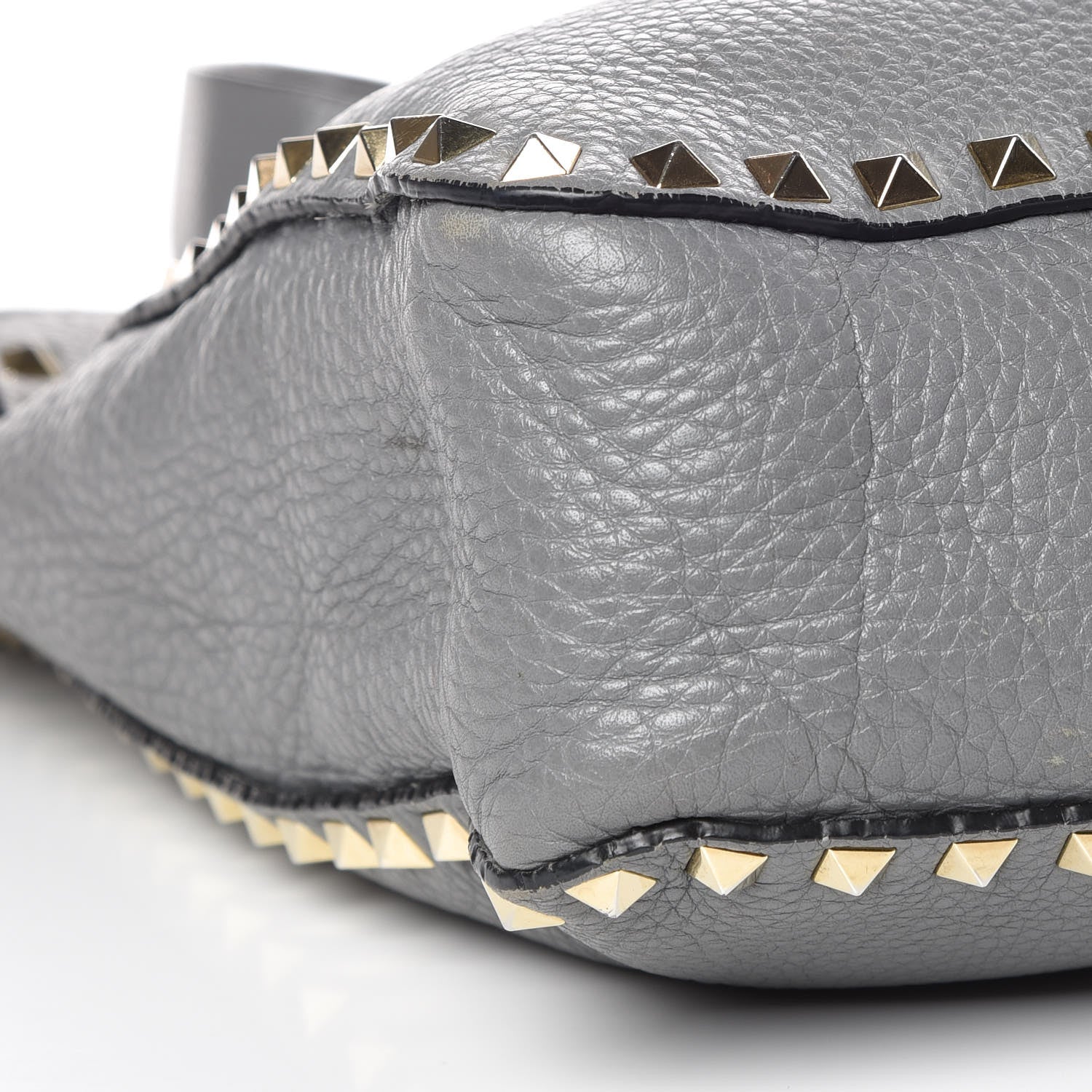 Valentino Garavani Pebbled Calfskin Large Rockstud Flip-Lock Messenger Bag Grigio Perla 11 of 14