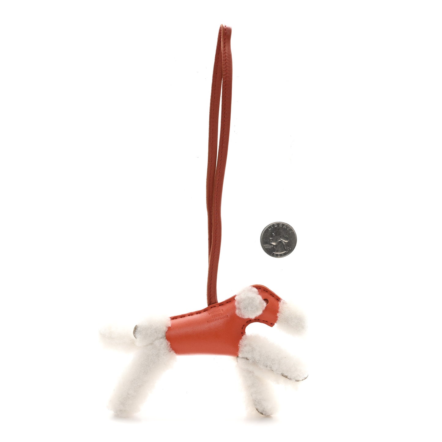 Milo Lambskin Shearling Budy Charm Orange Poppy