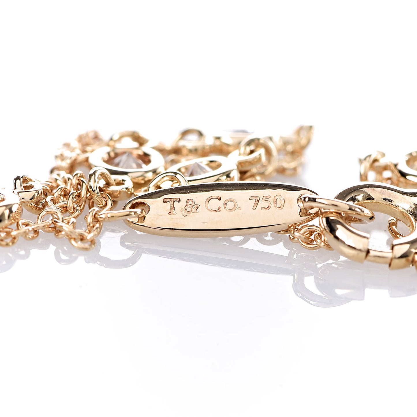 18K Yellow Gold Diamond .30ctw Elsa Peretti Diamonds by the Yard Station Bracelet