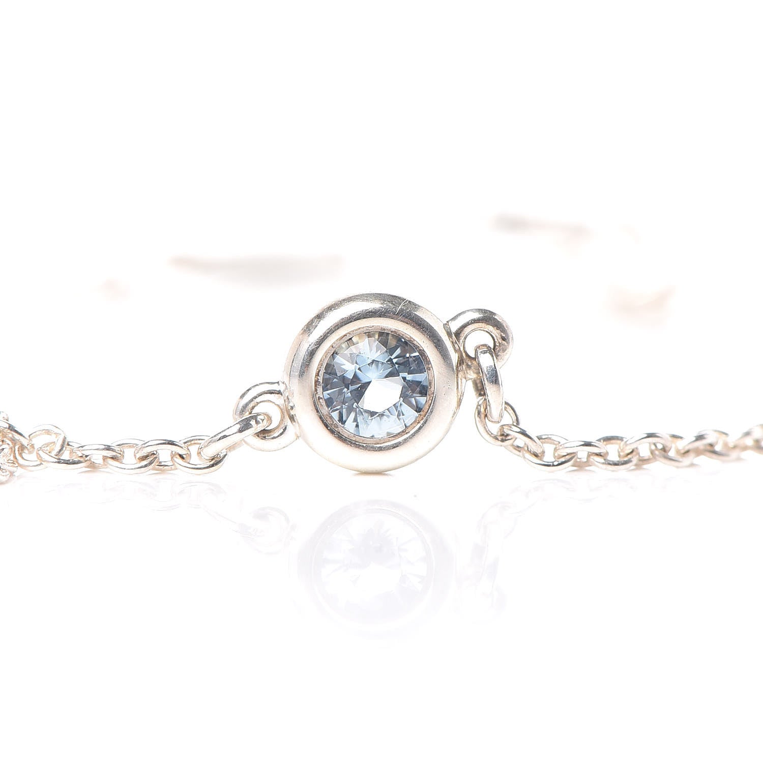 Tiffany Sterling Silver Aquamarine Elsa Peretti Color By The Yard Bracelet 8 of 8