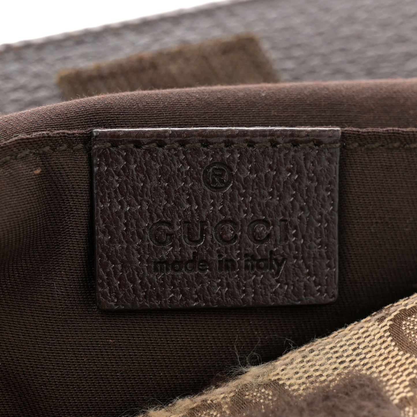 Monogram Web Belt Pouch Bag Brown