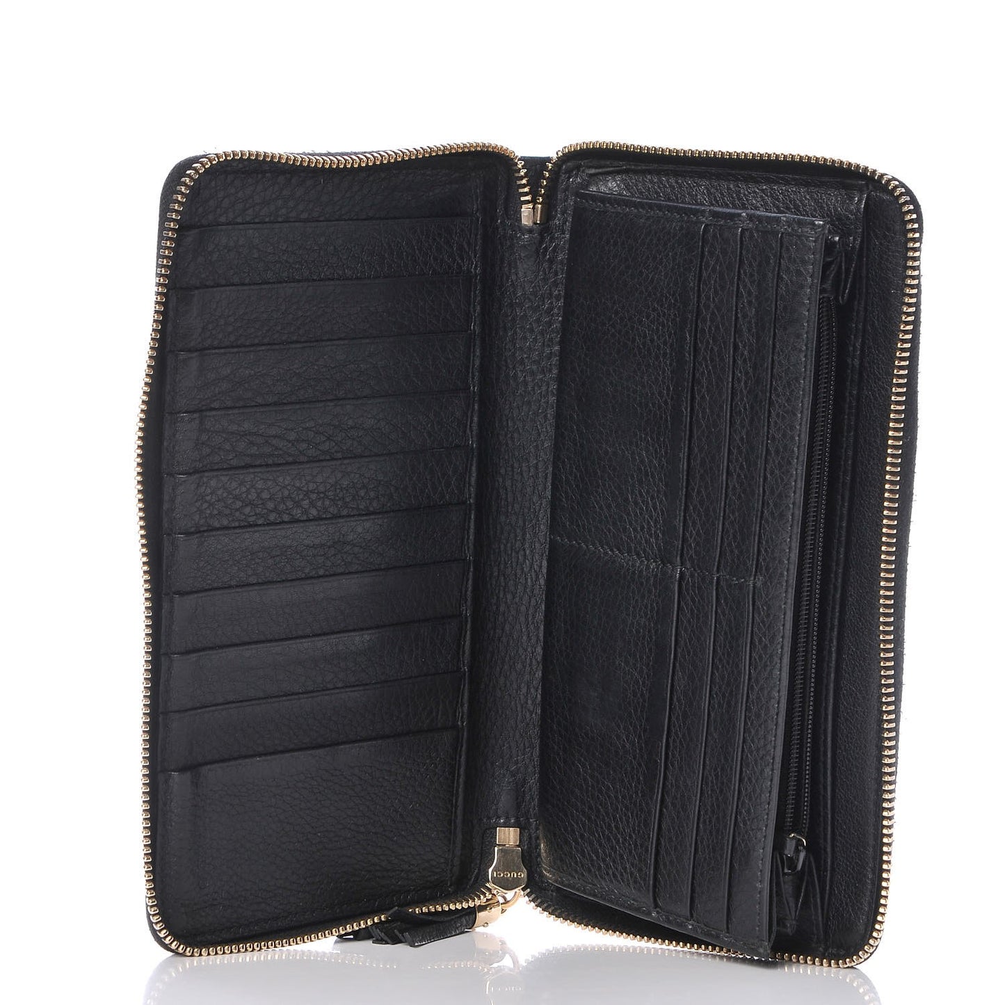 Calfskin Soho Zip Around Wallet Black