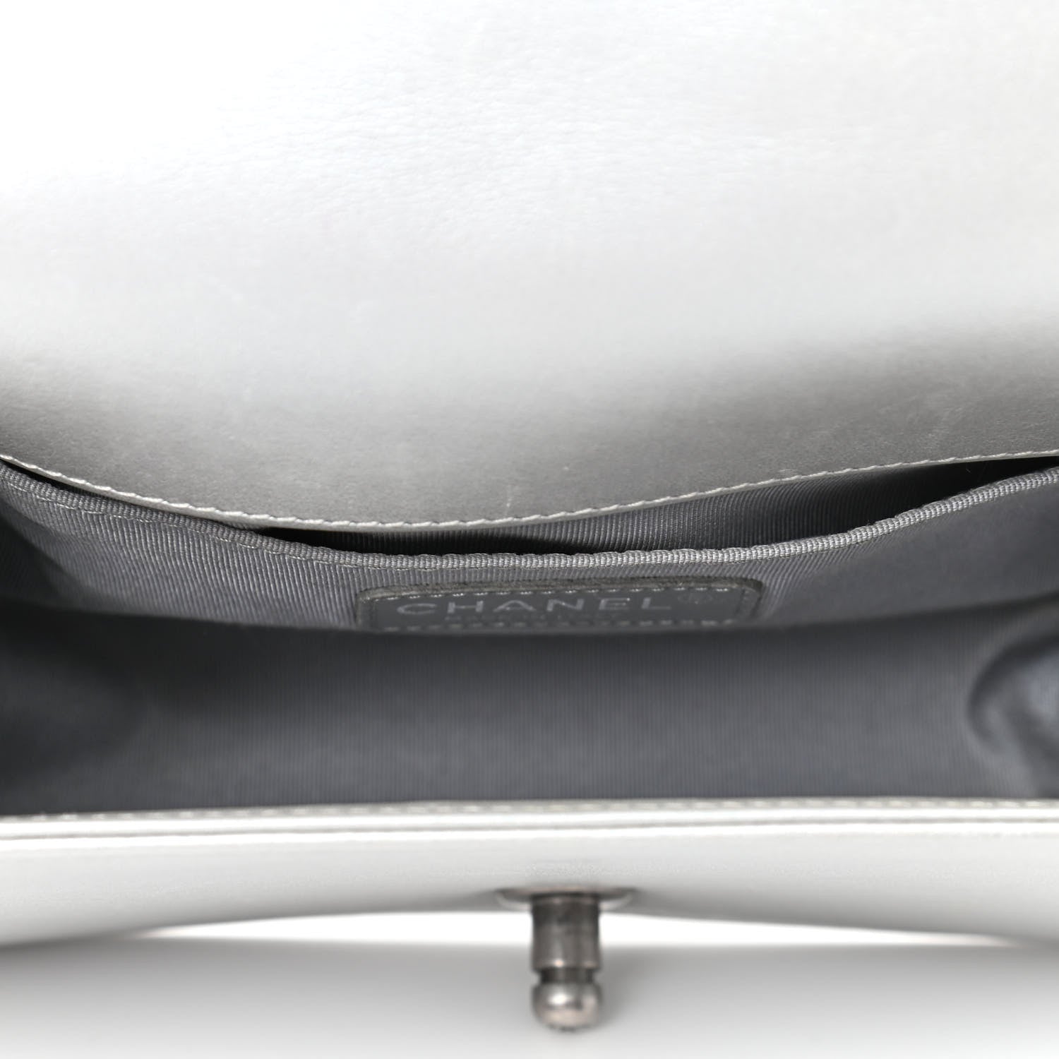 Chanel Metallic Calfskin Quilted Small Boy Flap Silver 4 of 4
