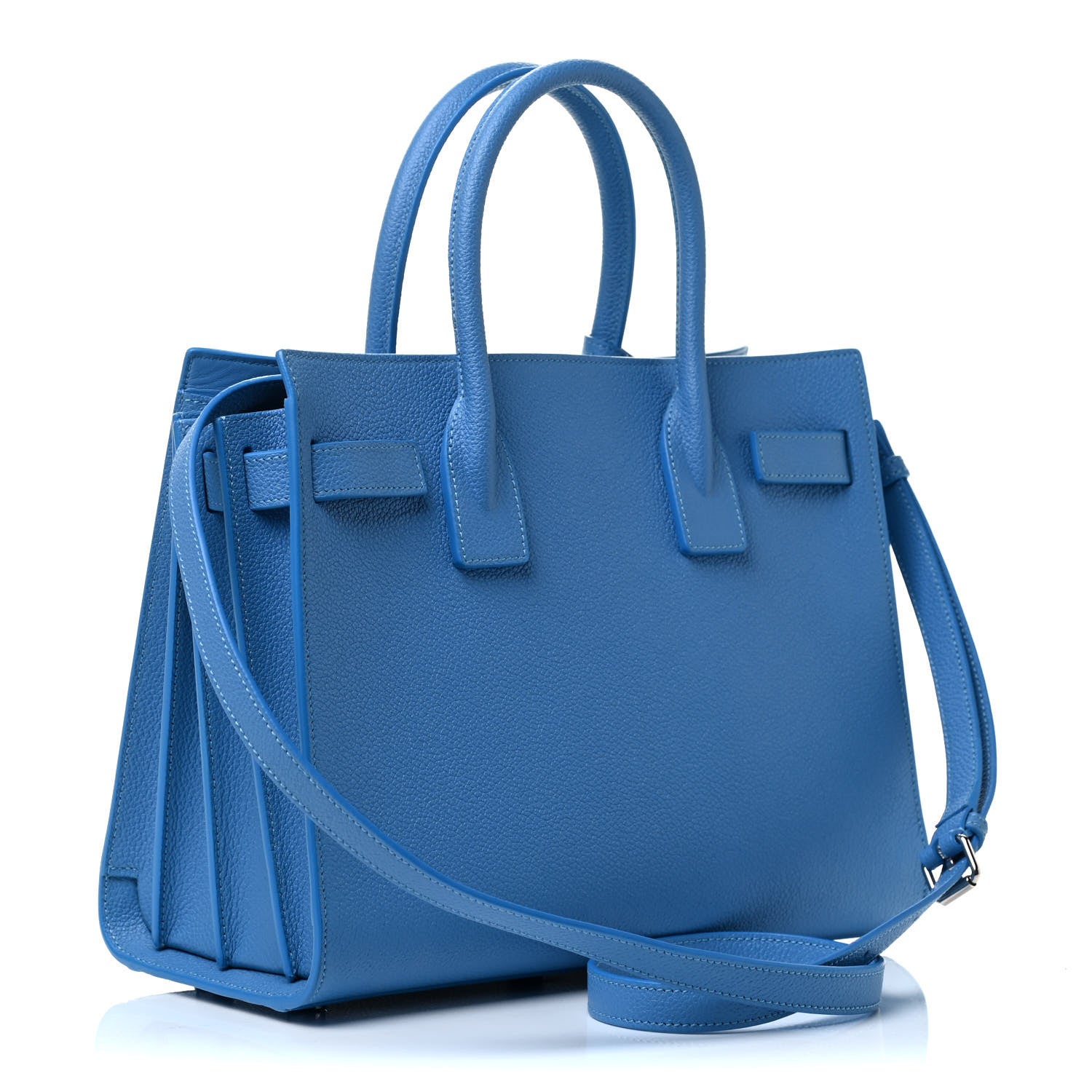 Saint Laurent Grained Calfskin Baby Sac De Jour Blue Clair 3 of 8