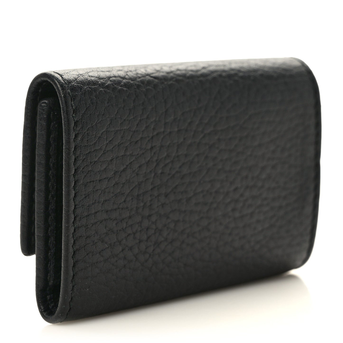 Pebbled Calfskin GG Marmont 6 Key Holder Black