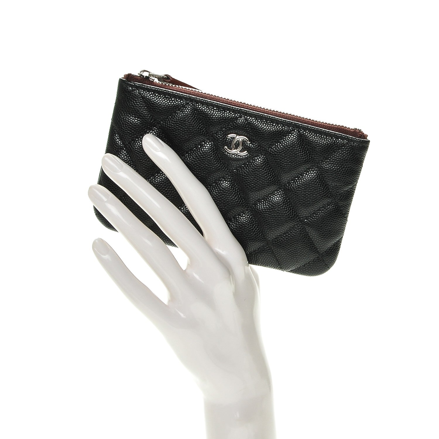 Chanel Caviar Quilted Small Cosmetic Case Black 2 of 7