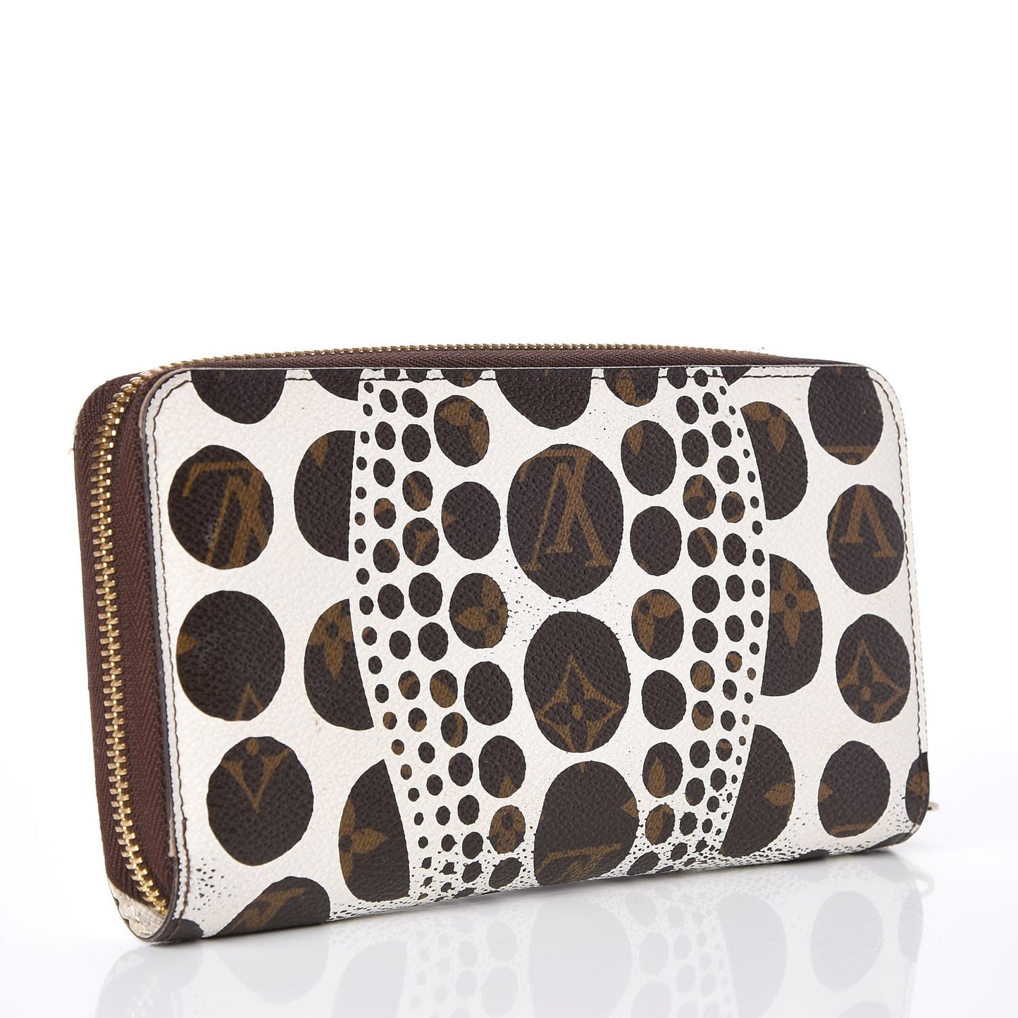 Monogram Kusama Pumpkin Dots Zippy Wallet White