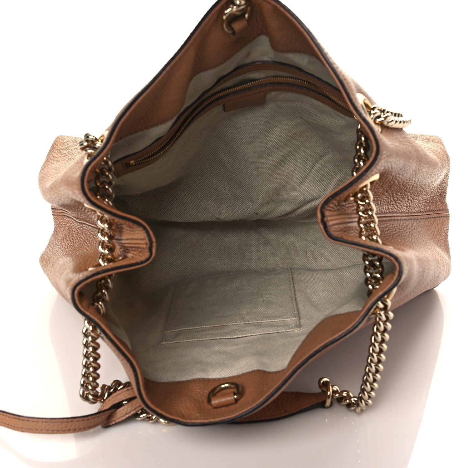 Gucci Pebbled Calfskin Medium Soho Chain Shoulder Bag Camelia 5 of 10