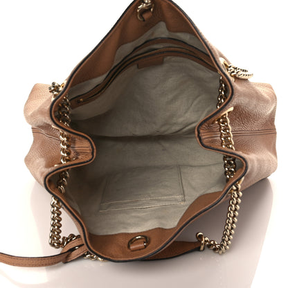 Gucci Pebbled Calfskin Medium Soho Chain Shoulder Bag Camelia 5 of 10