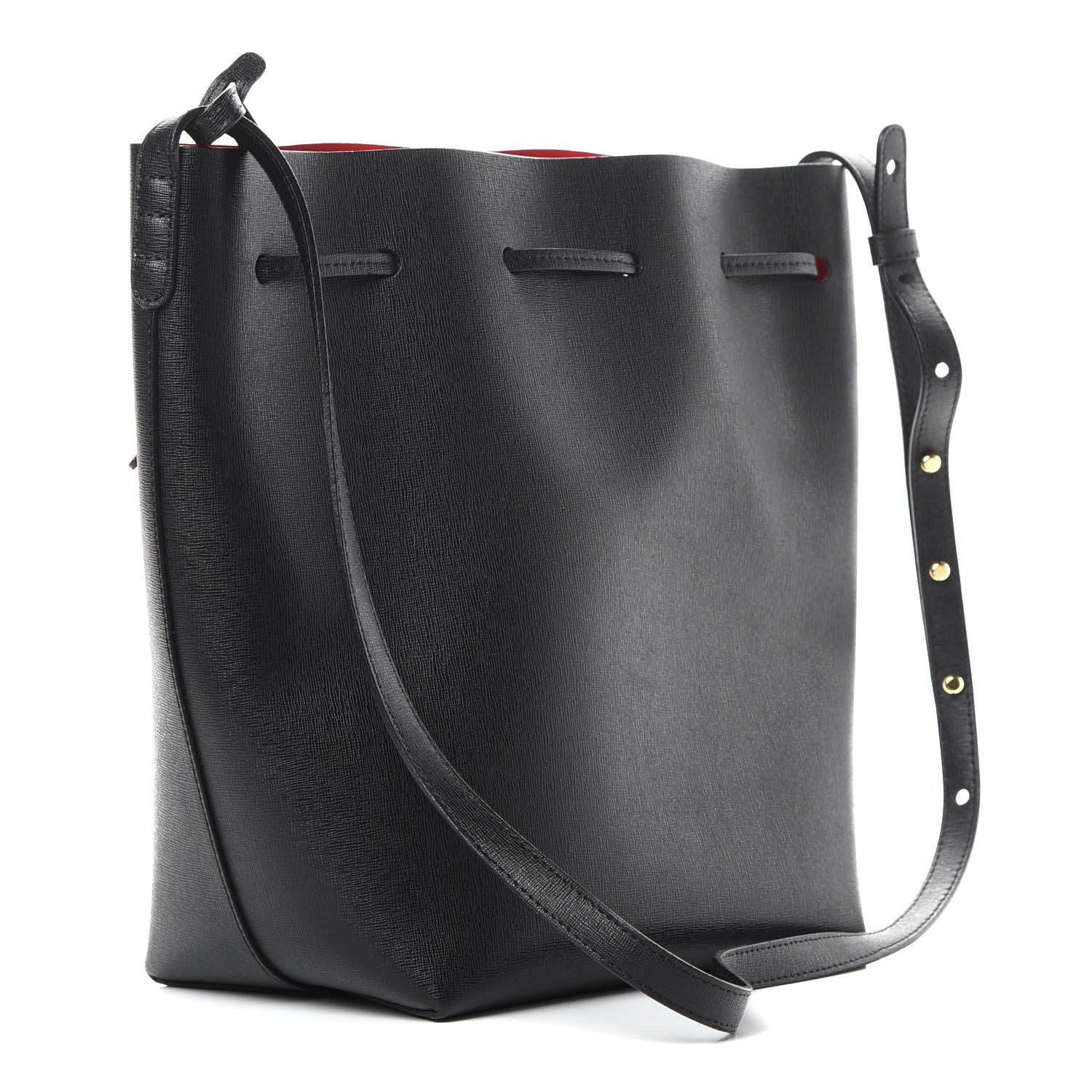 Mansur Gavriel Saffiano Bucket Bag Black Flamma 3 of 12
