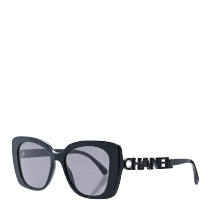 Chanel Acetate Strass Square Sunglasses 5422-B Black 1 of 6