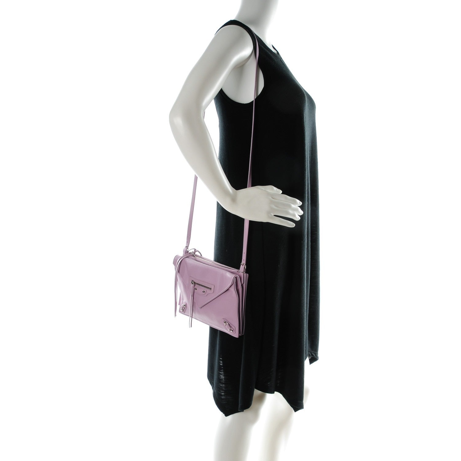 Balenciaga Calfskin Papier Mini Triple Crossbody Rose Orchid 2 of 7