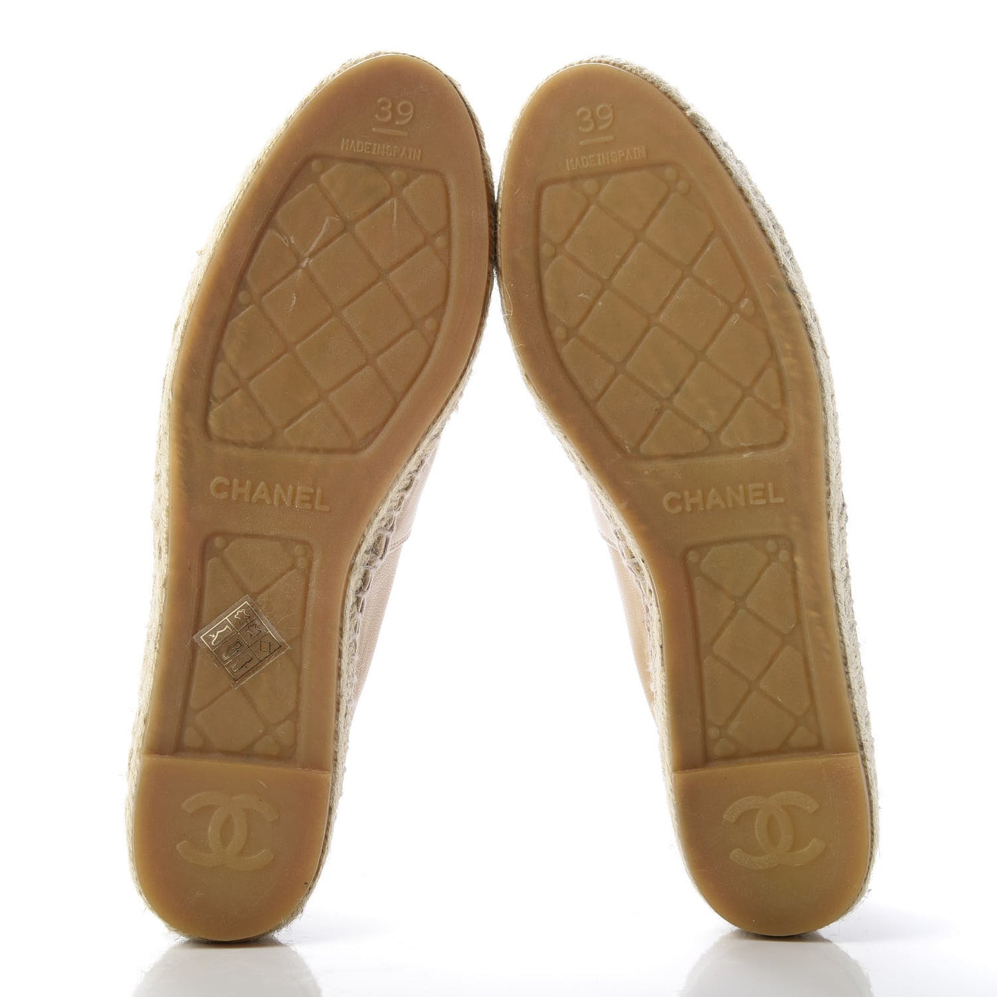 Lambskin CC Espadrilles 39 Beige Black