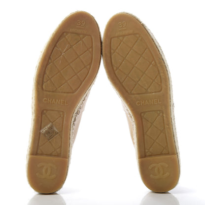 Chanel Lambskin CC Espadrilles 39 Beige Black 5 of 10