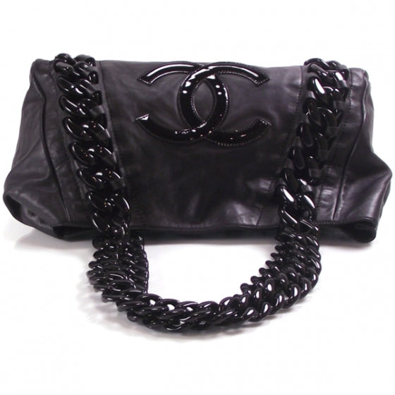 Leather Modern Chain Shopper Tote