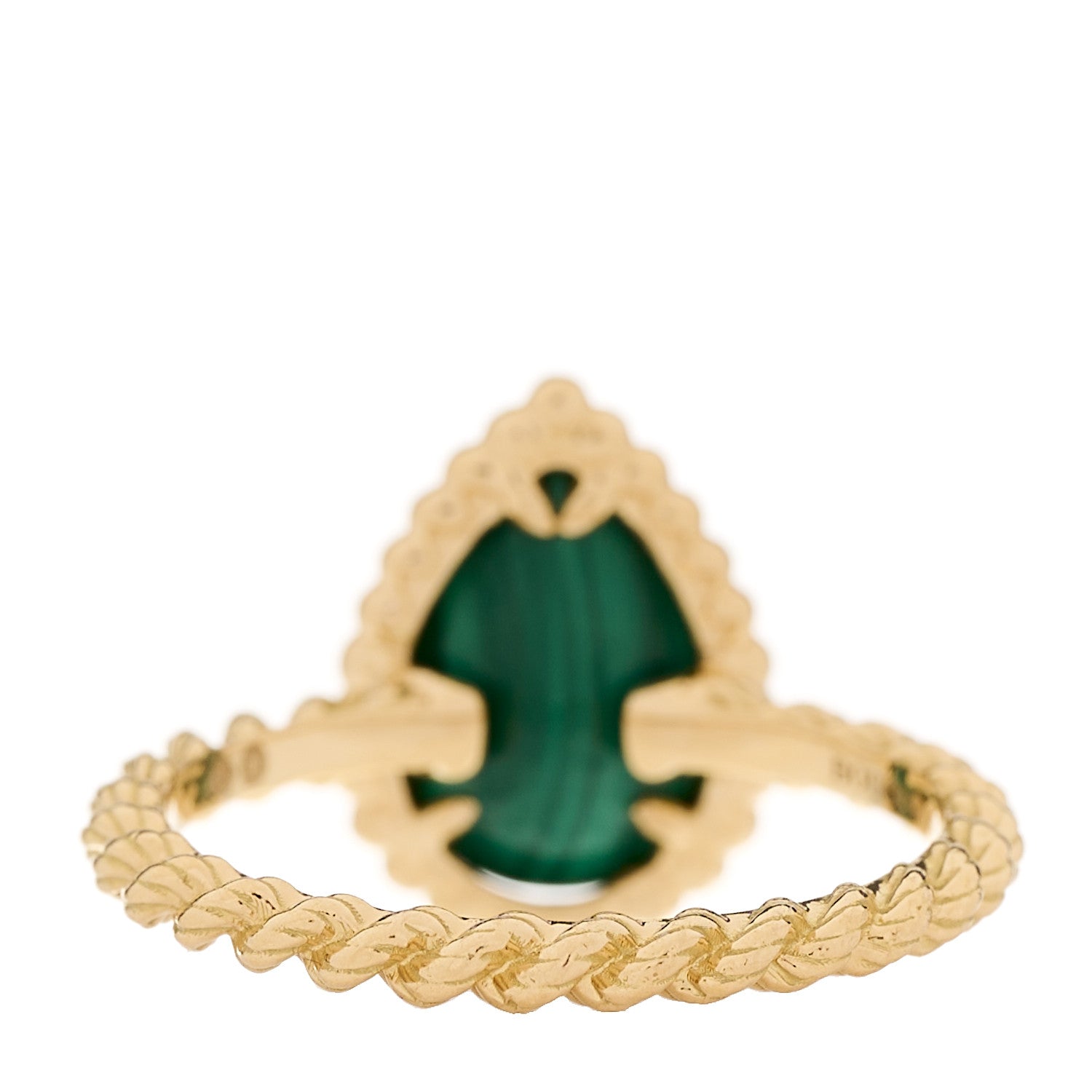 Boucheron 18K Yellow Gold Malachite Small Serpent Boheme Ring 50 5.25 3 of 5
