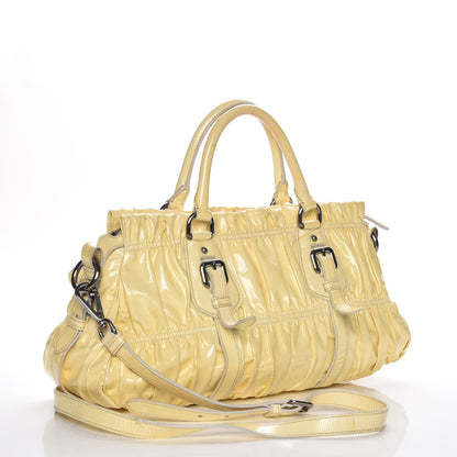 Prada Vernice Dressy Gaufre Shopping Satchel White 4 of 15