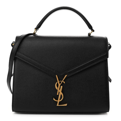 Saint Laurent Grain de Poudre Medium Classic Monogram Cassandra Top Handle Black Rouge Legion 1 of 10
