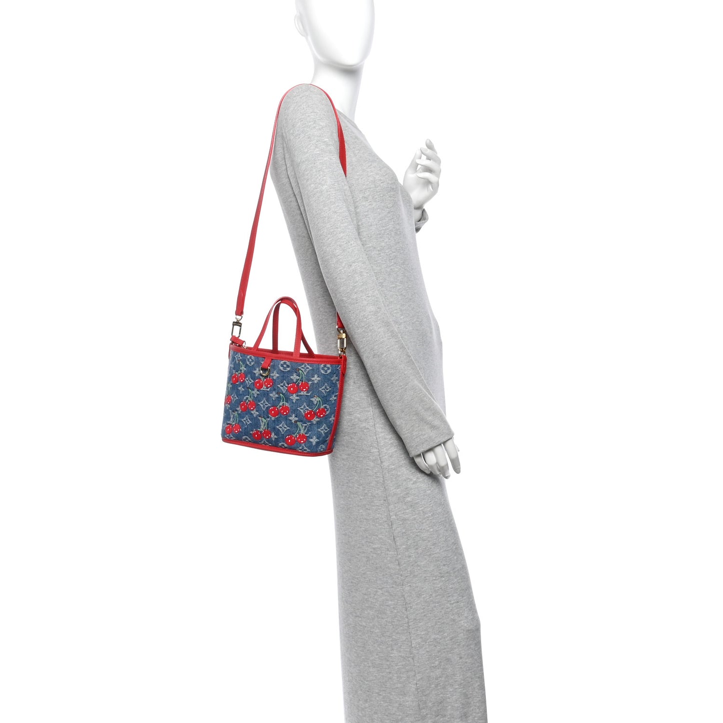 LV X TM Monogram Denim Cerises Neverfull Inside Out BB