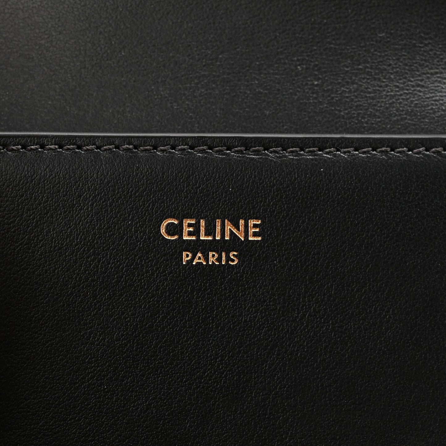 Calfskin Compact Triomphe Wallet With Coin Purse Black