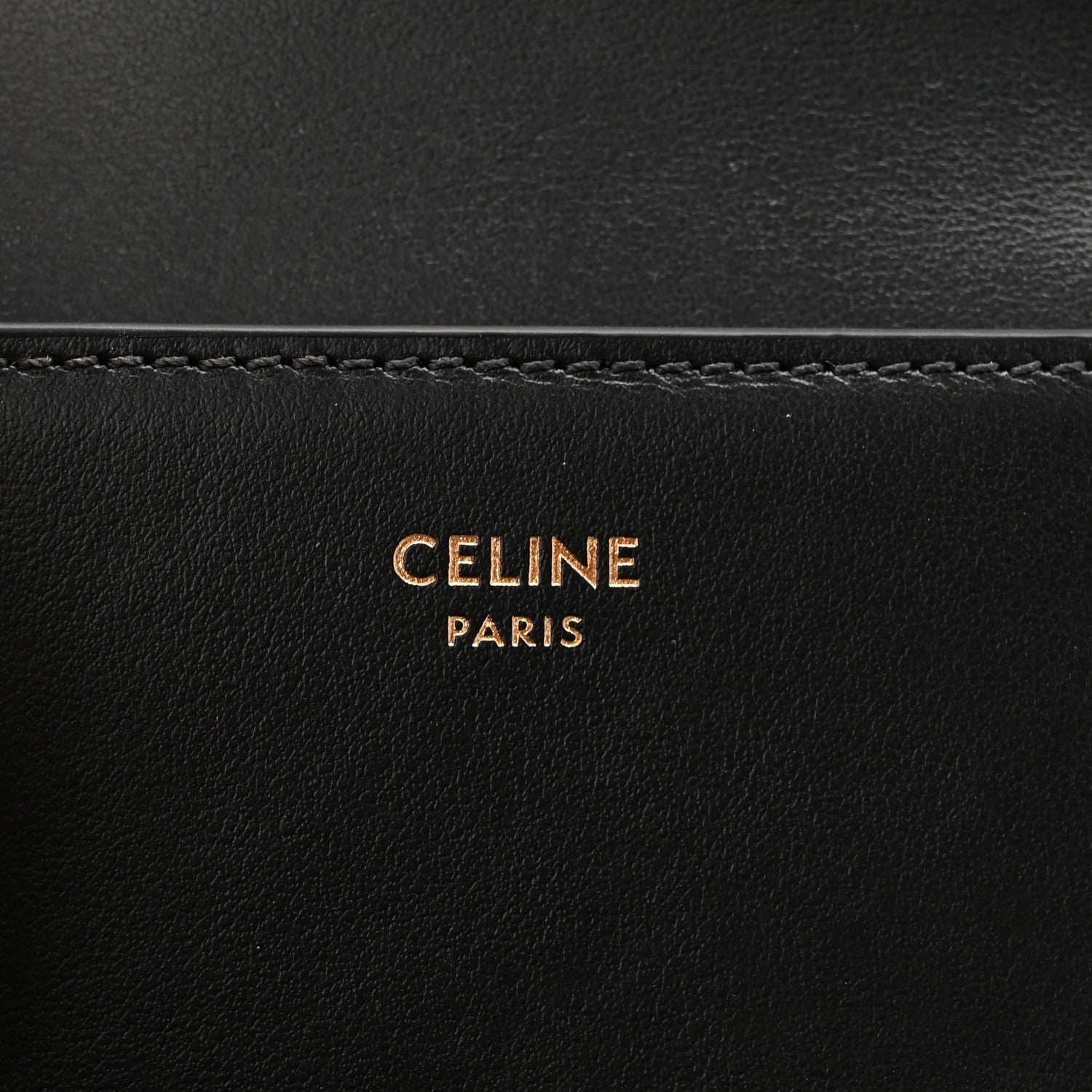 Celine Calfskin Compact Triomphe Wallet With Coin Purse Black 6 of 8