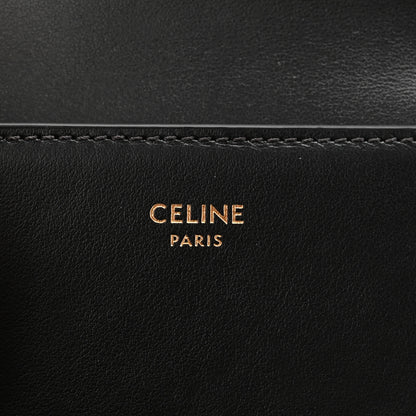 Celine Calfskin Compact Triomphe Wallet With Coin Purse Black 6 of 8