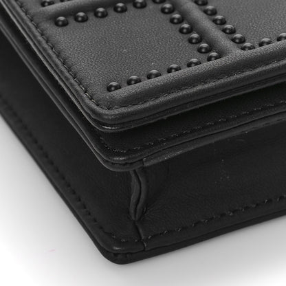 Christian Dior Ultra Matte Calfskin Studded Diorama Wallet on Chain Pouch Black 6 of 7