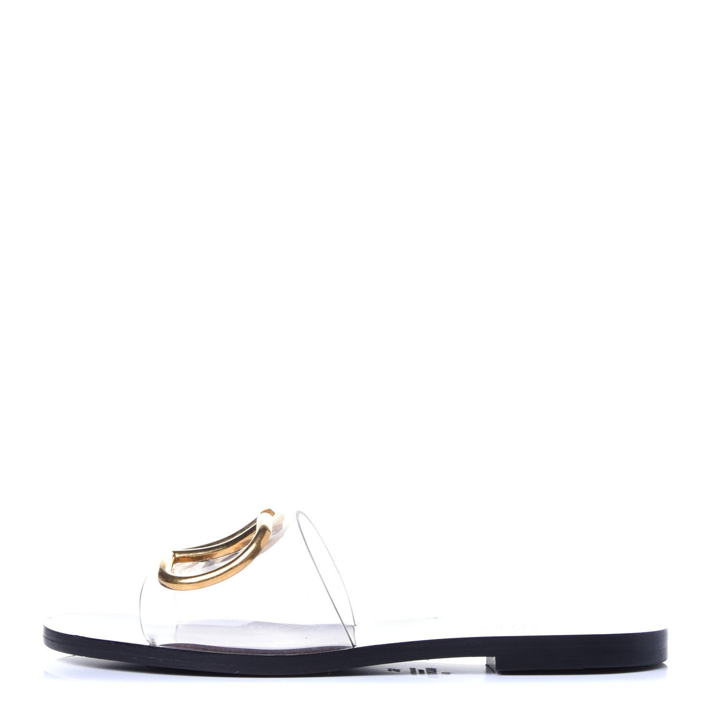 PVC Transparent Vlogo Flat Slide Sandals 35 Black