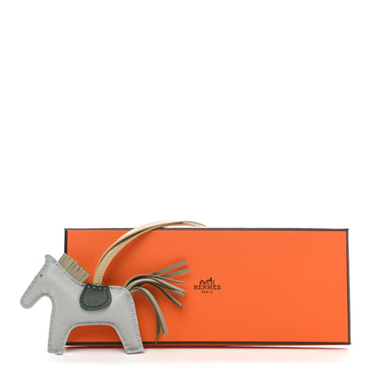 Hermes Milo Lambskin Grigri Rodeo Horse Bag Charm PM Bleu Glacier Sauge Vert Anglais Trench 5 of 5
