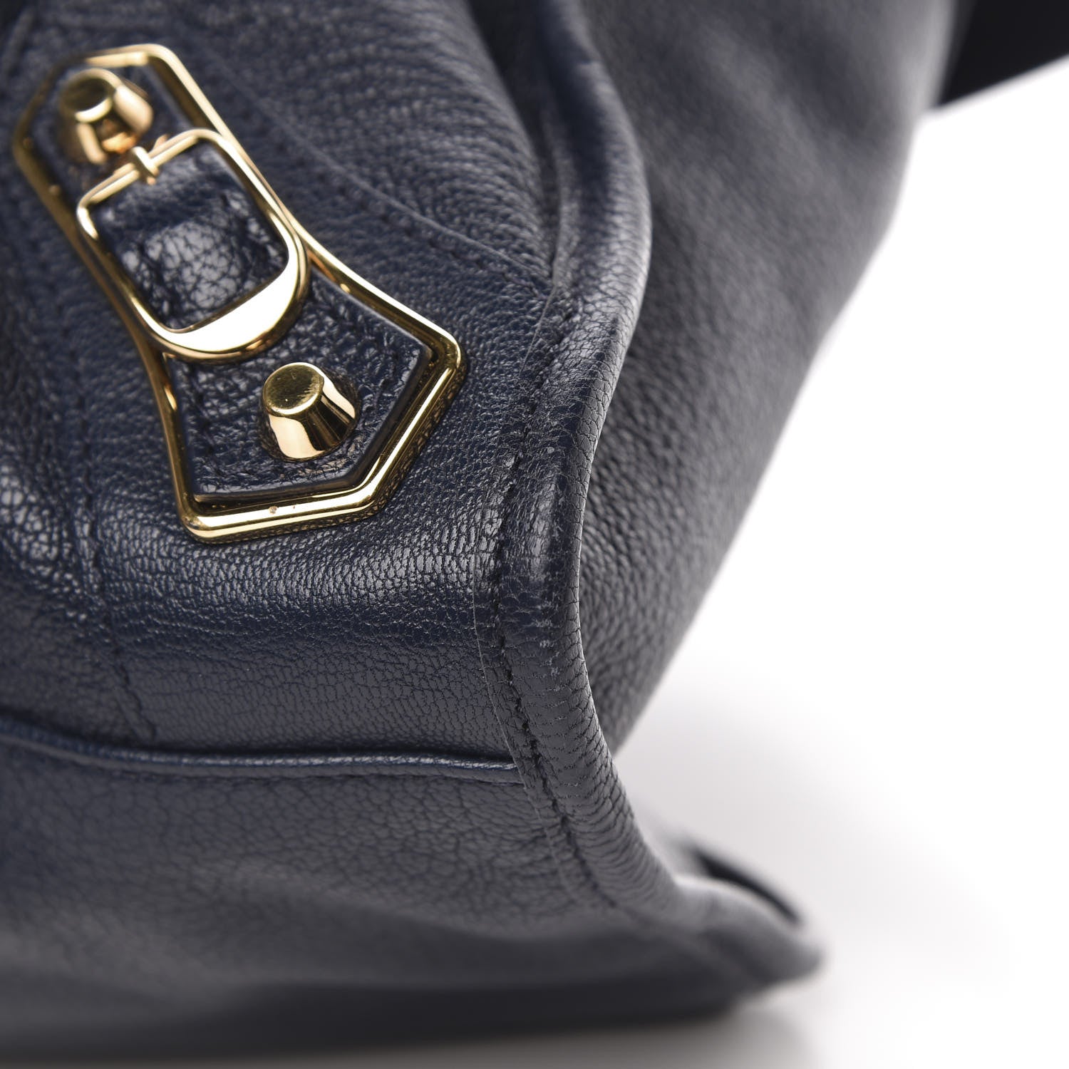 Balenciaga Chevre Gold Metallic Edge Hardware City Bleu Nuit Dark Sea 11 of 12