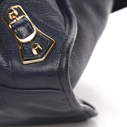 Balenciaga Chevre Gold Metallic Edge Hardware City Bleu Nuit Dark Sea 11 of 12