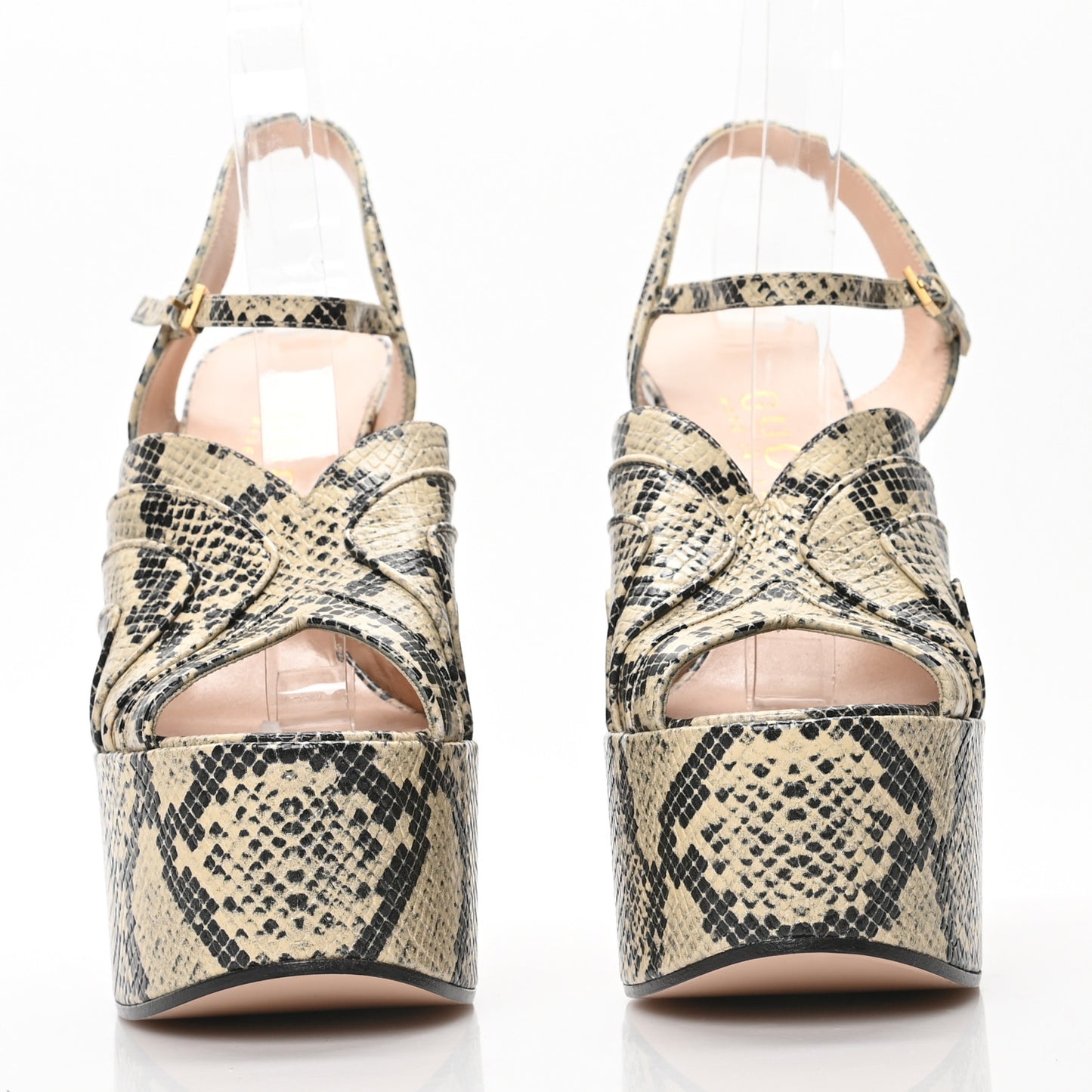 Nappa Calf Python Print Keyla Platform 60/155mm Slingback Sandals 38 Beige Avana