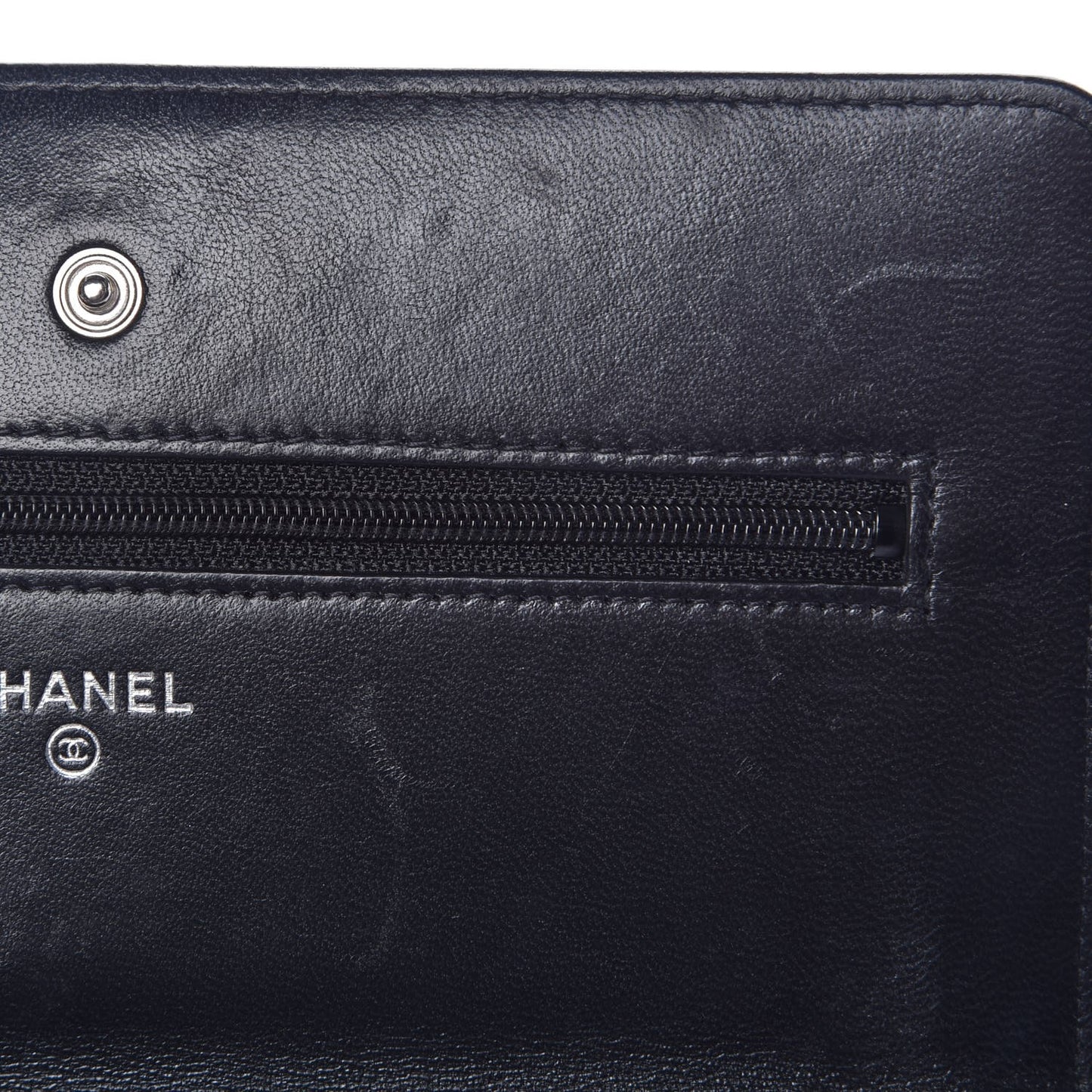 Lambskin Quilted Wallet On Chain WOC Black