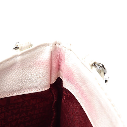 Chanel Caviar Square Quilted Shoulder Bag White 9 of 12