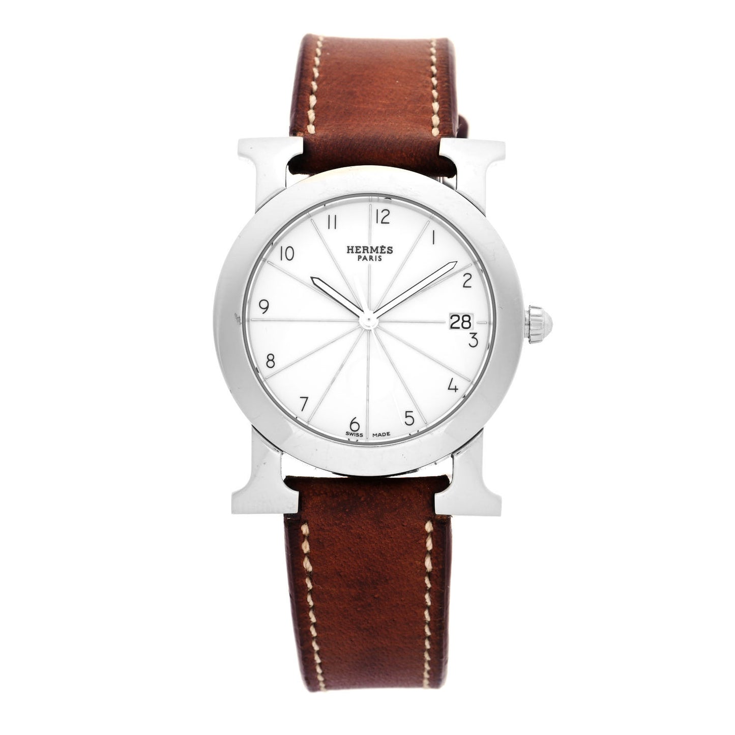 Stainless Steel Barenia 31mm Heure H Ronde Quartz Watch Fauve