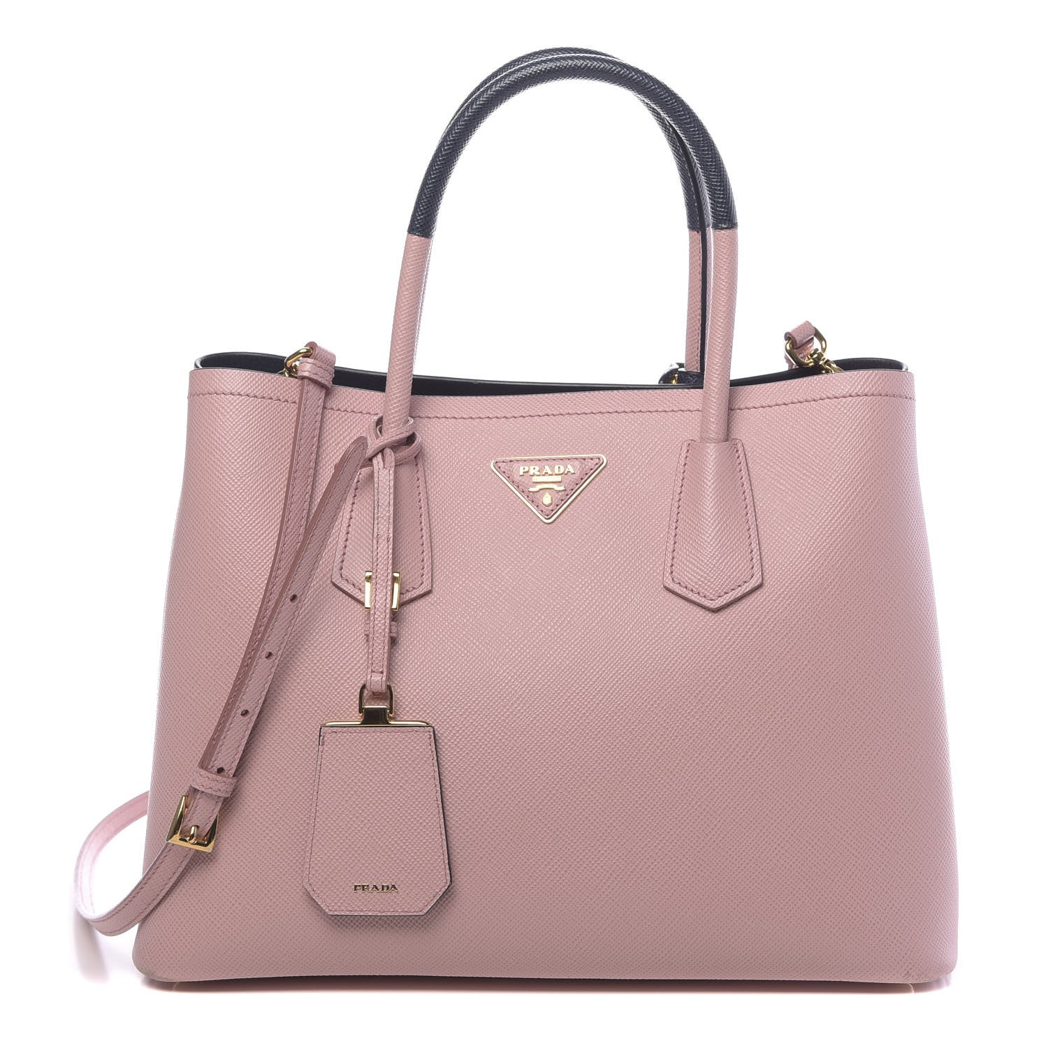 Prada Saffiano Cuir Medium Bi-Color Double Bag Pesco Baltico 1 of 15