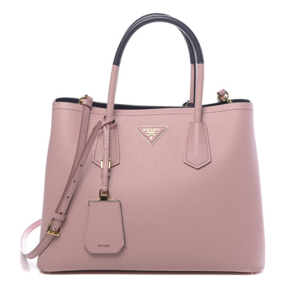 Prada Saffiano Cuir Medium Bi-Color Double Bag Pesco Baltico 1 of 15
