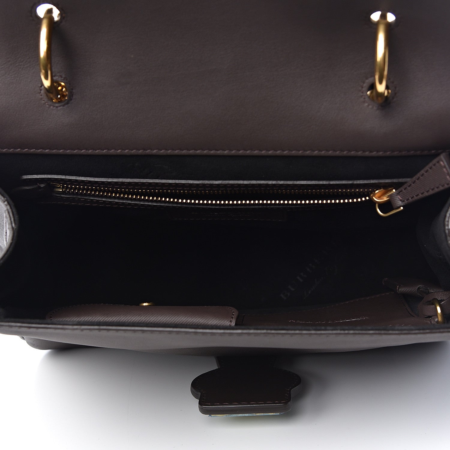 Burberry Trench Calfskin Medium DK88 Top Handle Bag Dark Chocolate 5 of 13