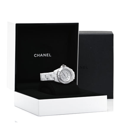 Chanel Stainless Steel Ceramic Diamond 33mm J12 Limited Edition Quartz Watch White 5 of 5