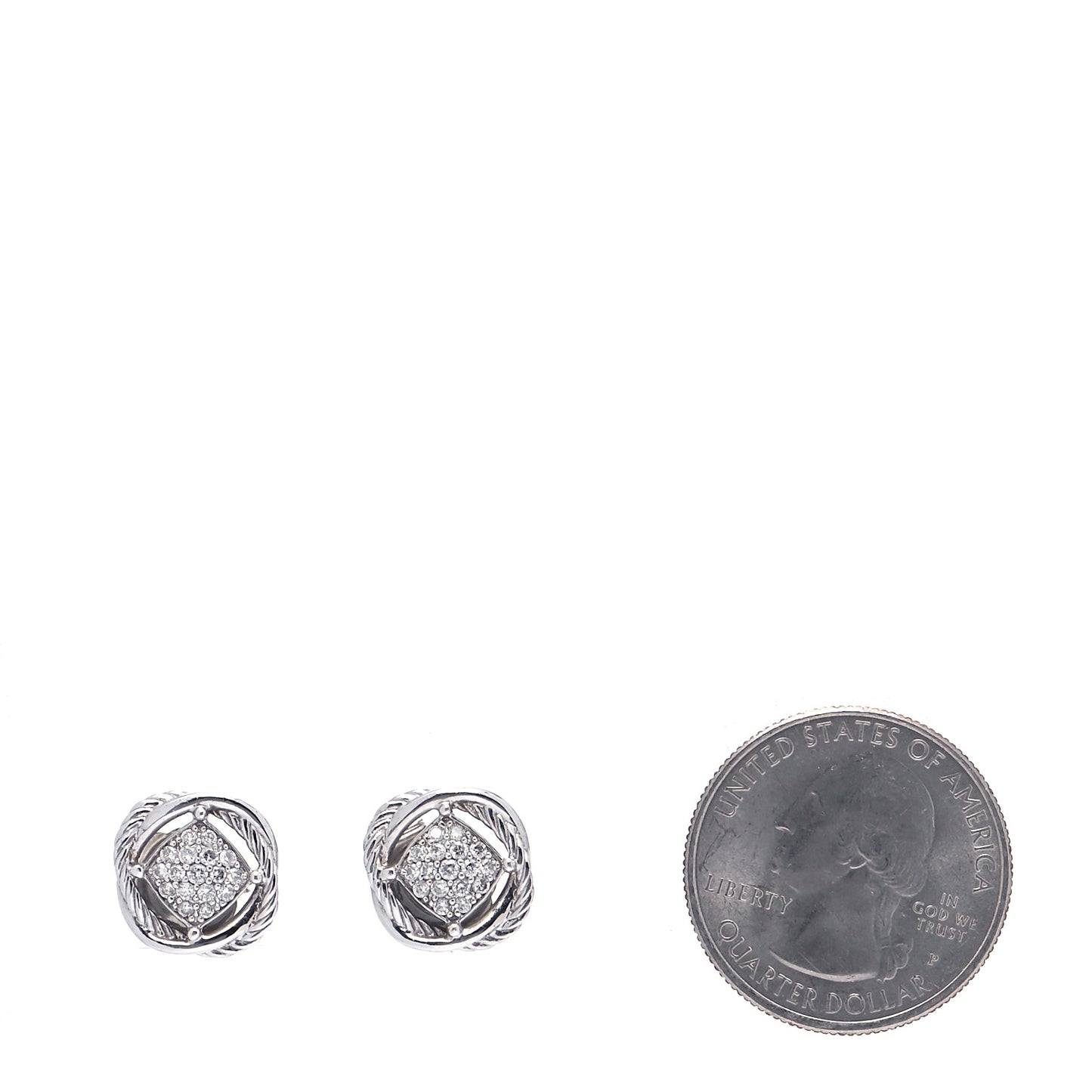Sterling Silver Diamond 13mm Infinity Earrings