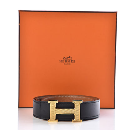 Hermes Box Epsom 32mm Guilloche H Belt 90 Black Gold 8 of 8