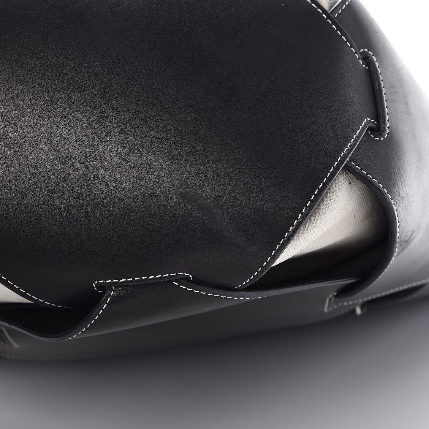 Natural Calfskin Large Holdall Shoulder Bag Black