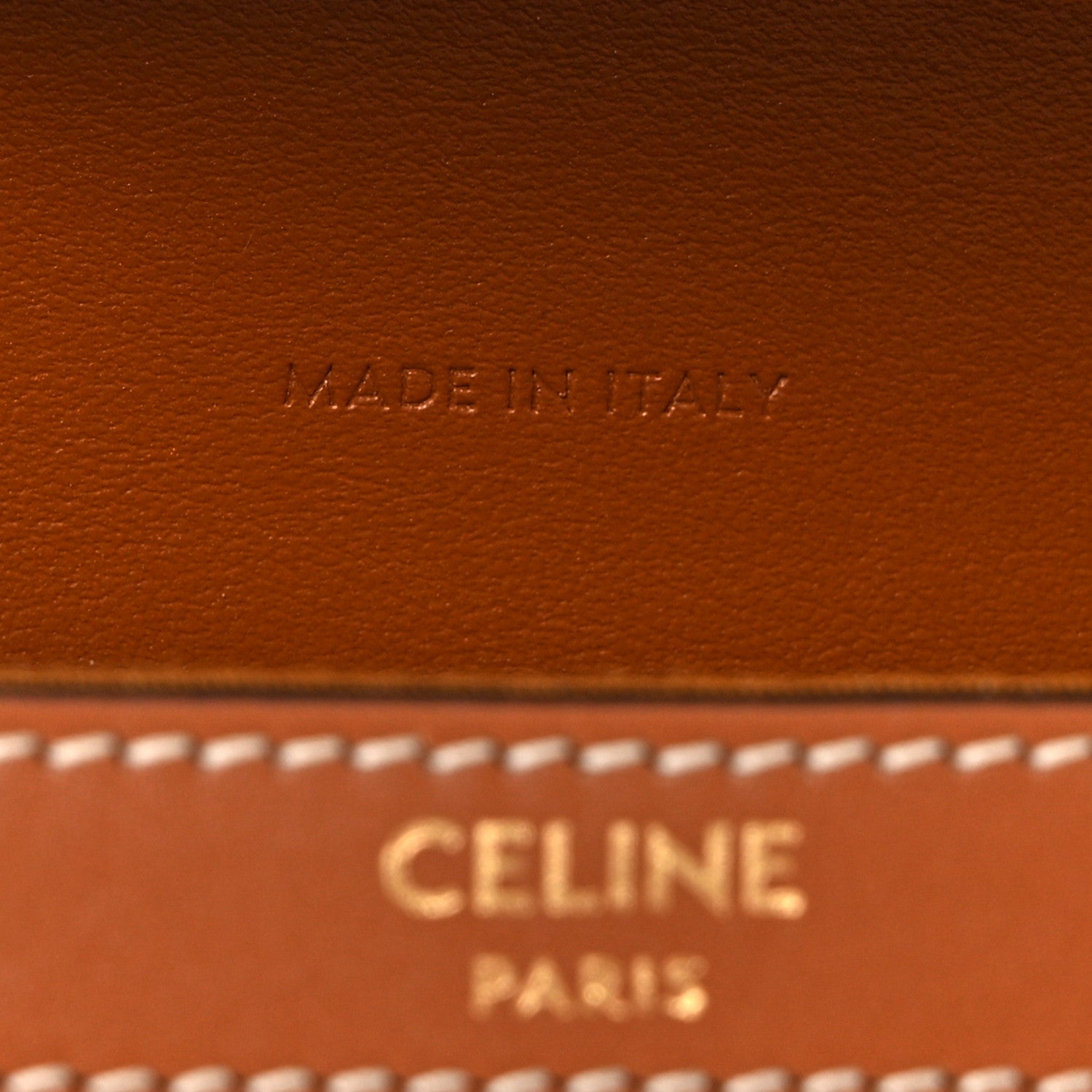 Celine Triomphe Canvas Calfskin Margo Wallet on Chain Tan 6 of 10